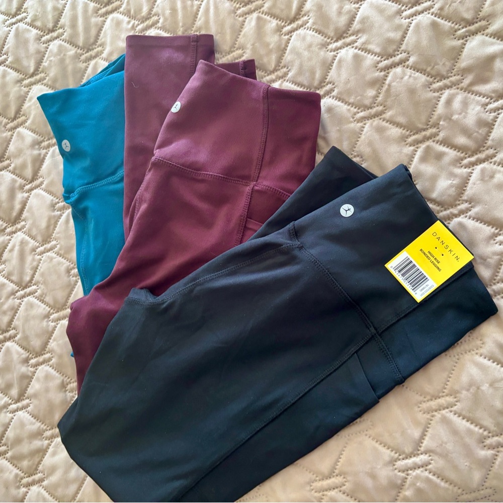 High Rise Bonded 7/8 Leggings - Teal, Burgundy, Black- listing is for all three.